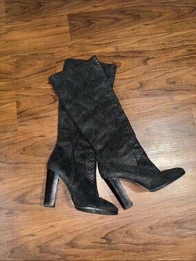 Michael Kors Black Knee High Block Heel Boots